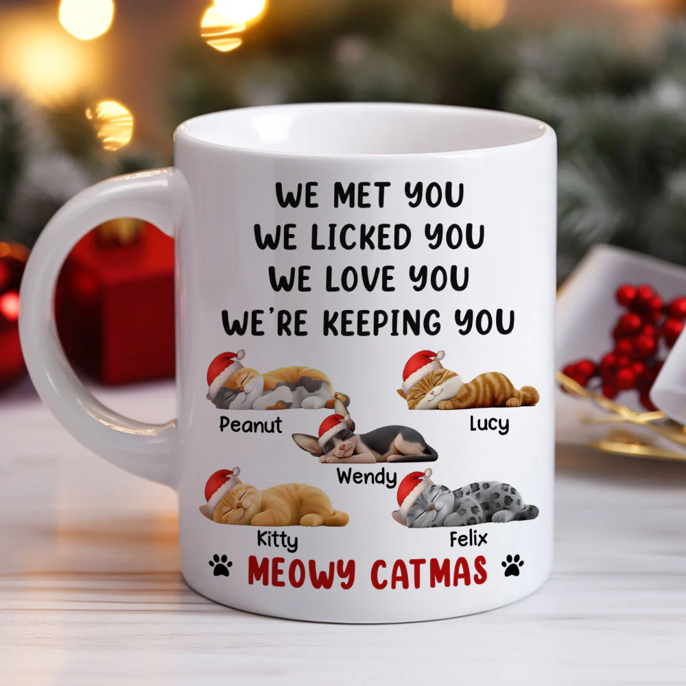 We Licked And Love You Ver Cat Christmas - Personalized Custom Coffee Mug - Image 2
