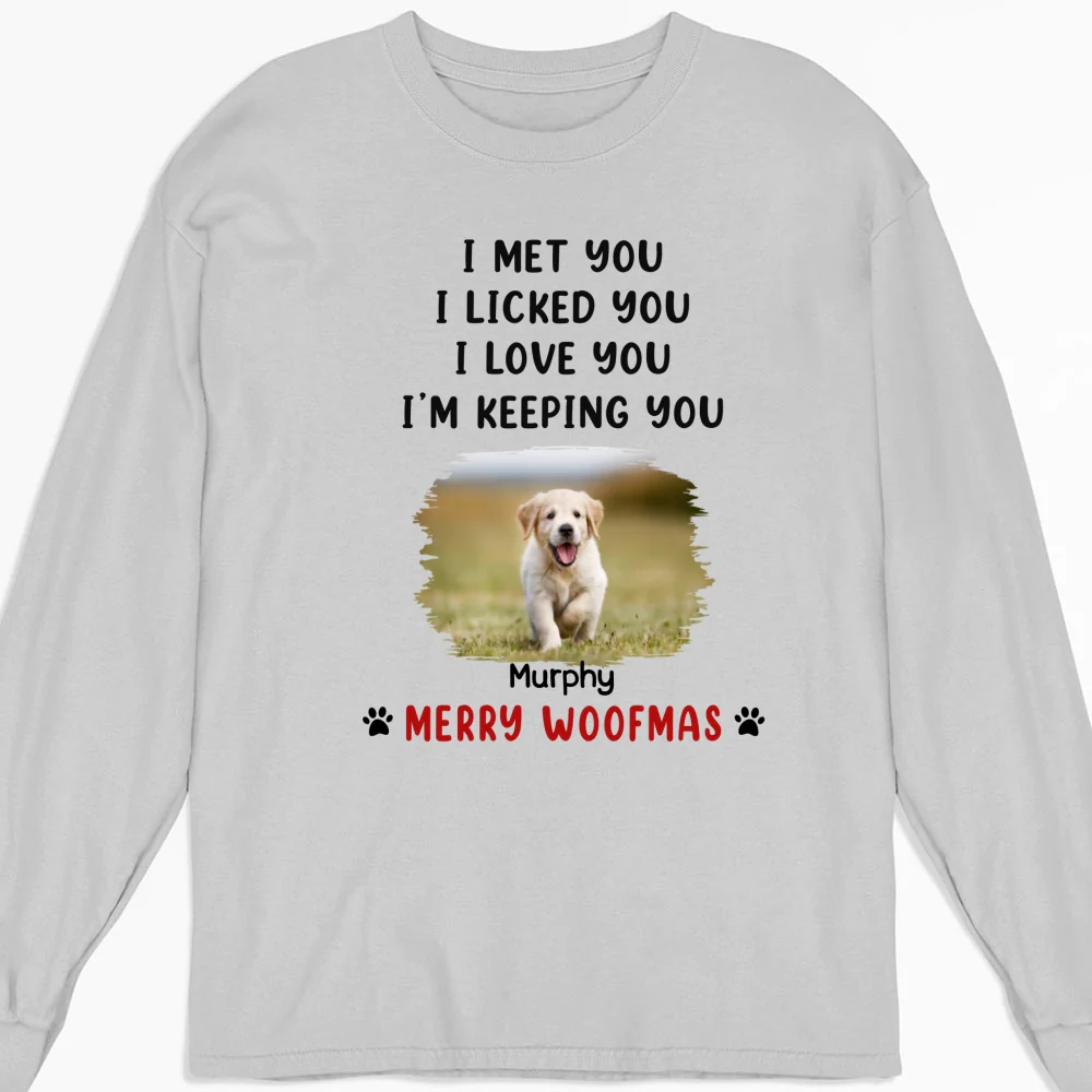 We Licked And Love You Ver Christmas Photo - Personalized Custom Long Sleeve T-Shirt - Image 4