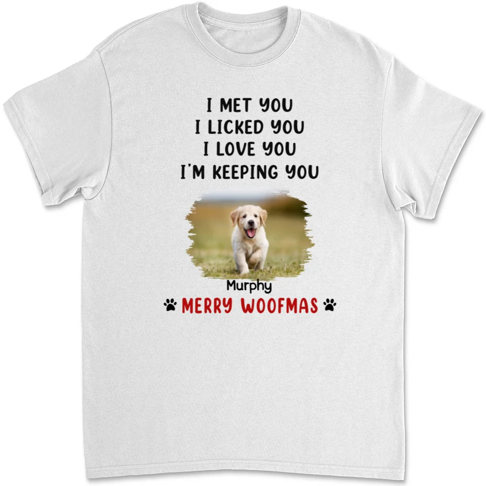 We Licked And Love You Ver Christmas Photo - Personalized Custom Unisex T-Shirt - Image 4