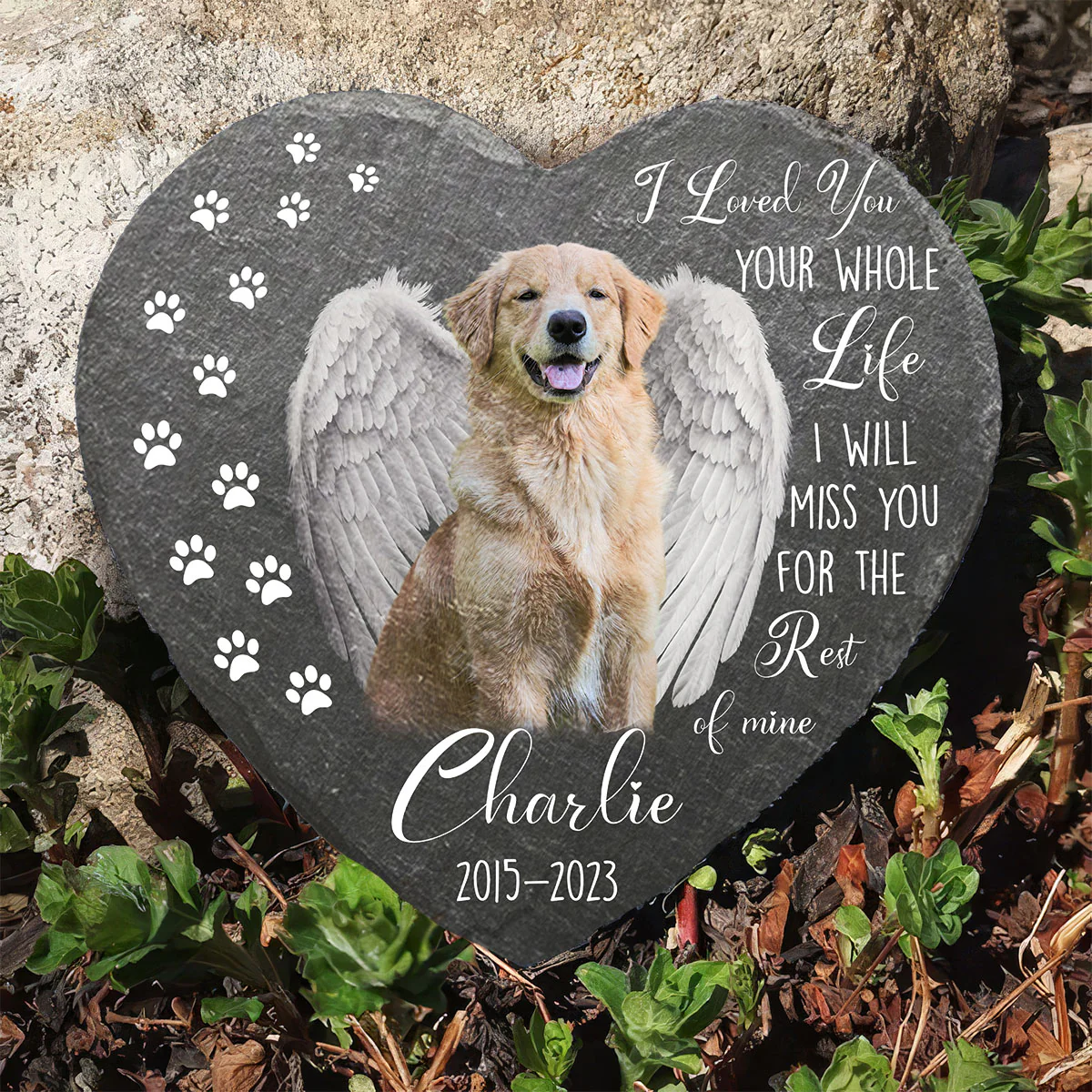 We Love You Whole Life - Personalized Custom Pet Memorial Stone - Image 4