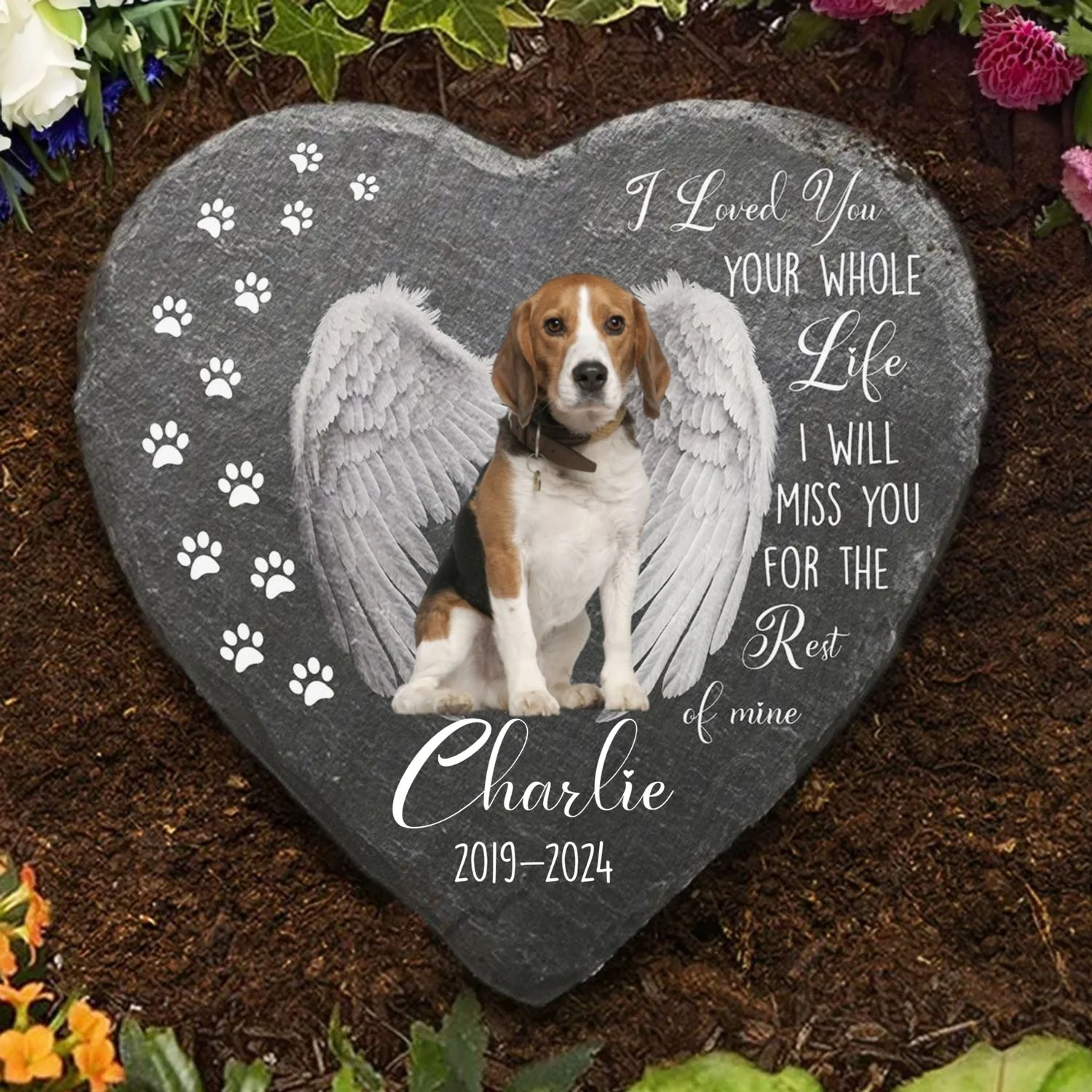 We Love You Whole Life - Personalized Custom Pet Memorial Stone - Image 5