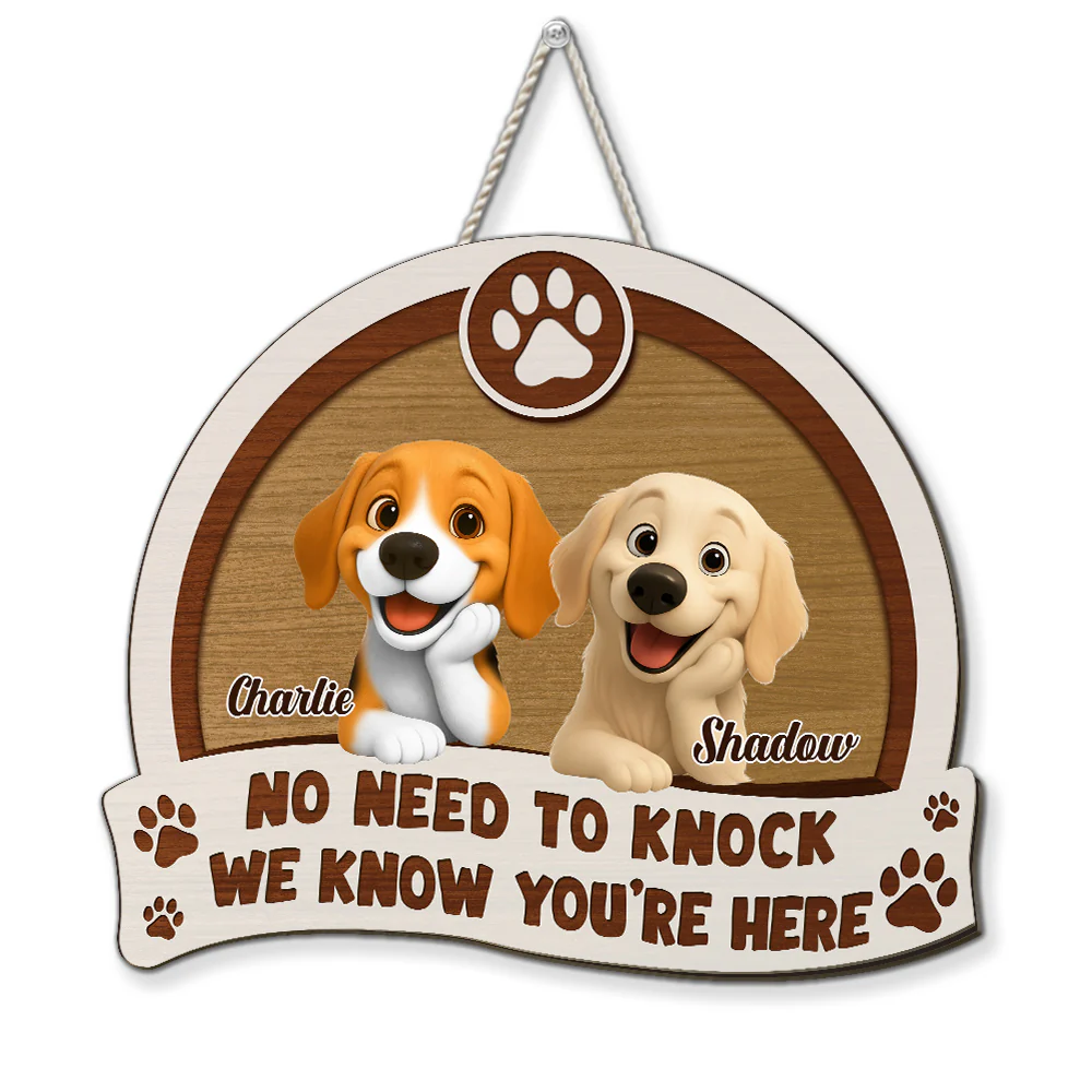 We Need No Knock - Personalized Custom Wood Sign