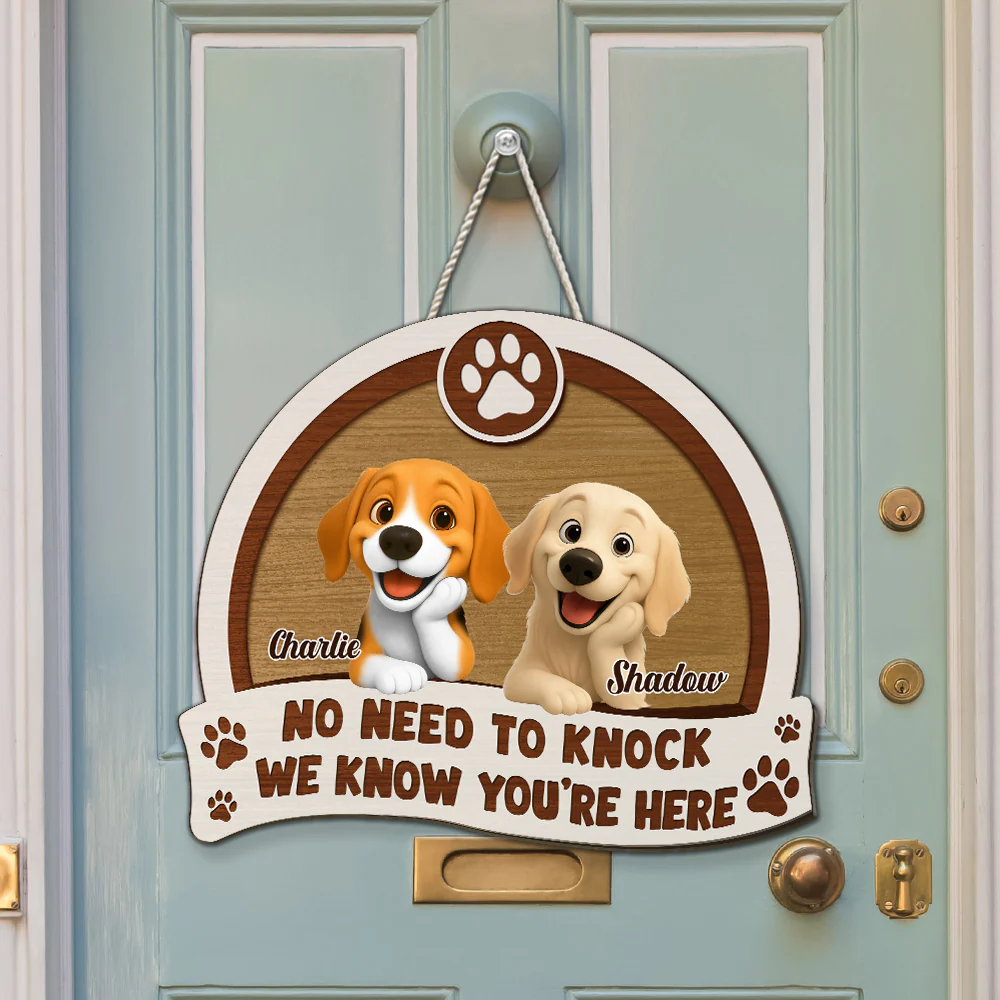 We Need No Knock - Personalized Custom Wood Sign - Image 3