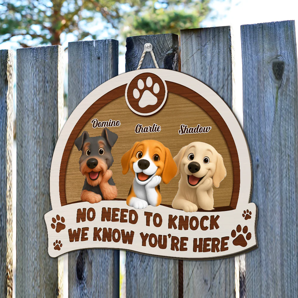 We Need No Knock - Personalized Custom Wood Sign - Image 5