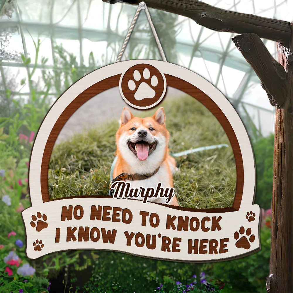 We Need No Knock Photo - Personalized Custom Wood Sign - Image 2