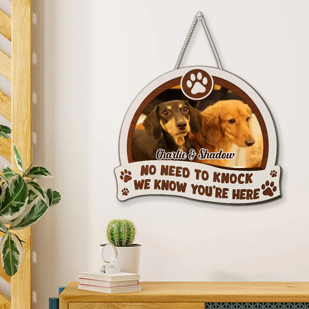 We Need No Knock Photo - Personalized Custom Wood Sign - Image 3