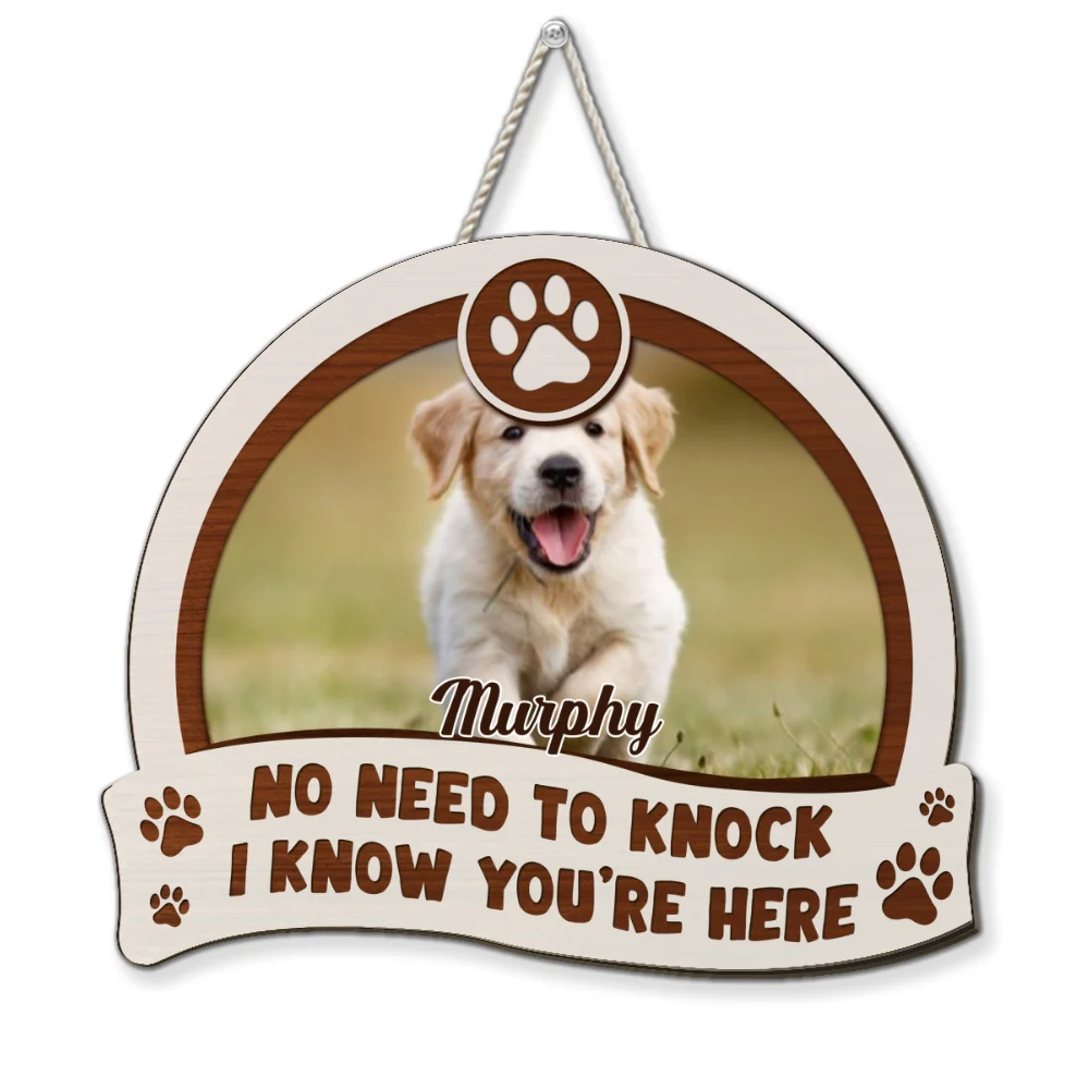 We Need No Knock Photo - Personalized Custom Wood Sign - Image 6