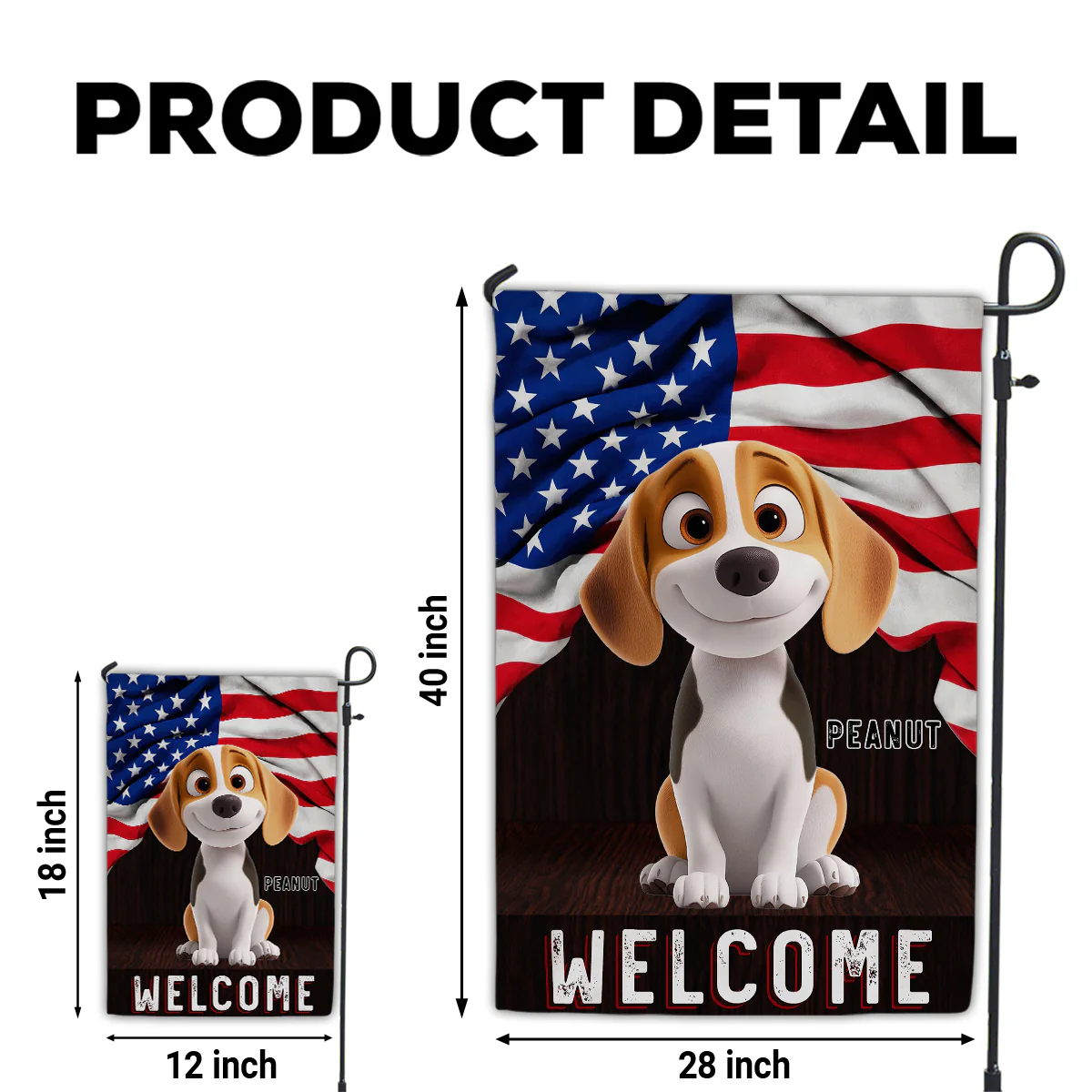 Welcome Cartoon - Personalized Custom Flag - Image 6