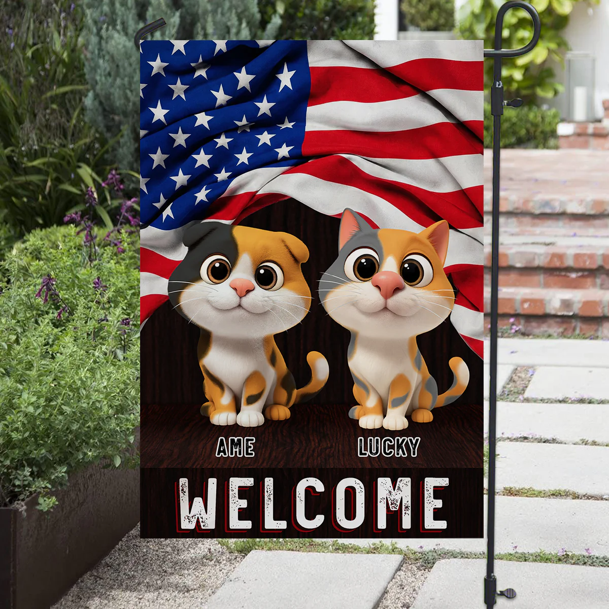 Welcome Cat Version - Personalized Custom Flag - Image 2