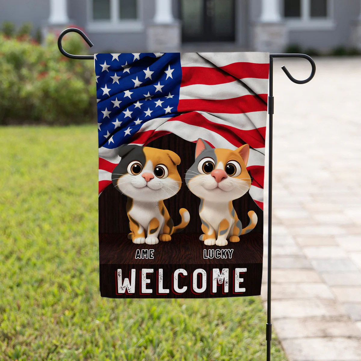 Welcome Cat Version - Personalized Custom Flag - Image 4
