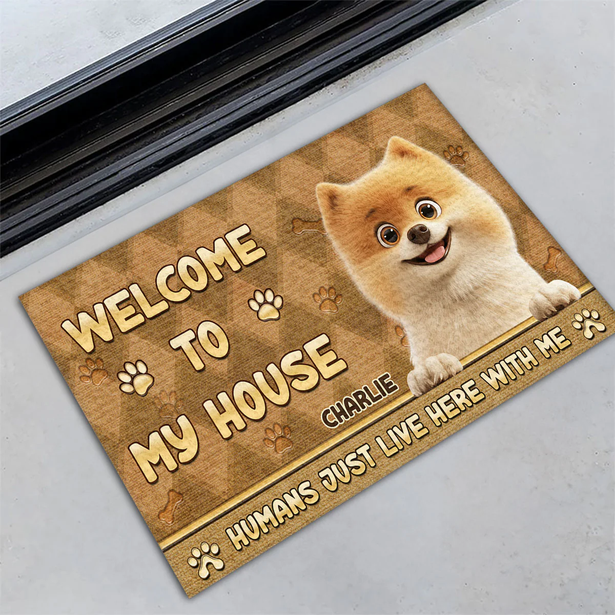 Welcome My Human - Personalized Custom Doormat - Image 2