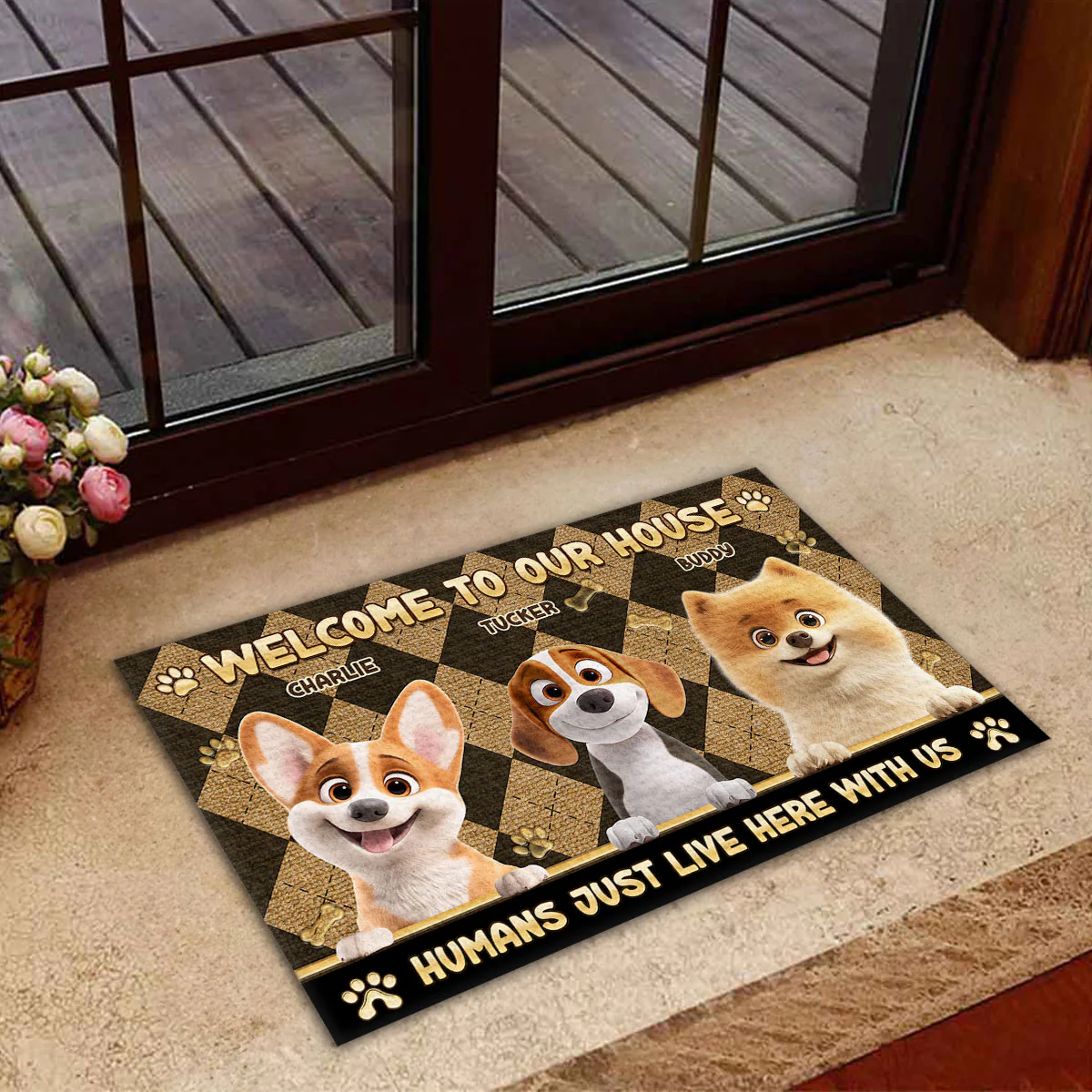 Welcome My Human - Personalized Custom Doormat - Image 3