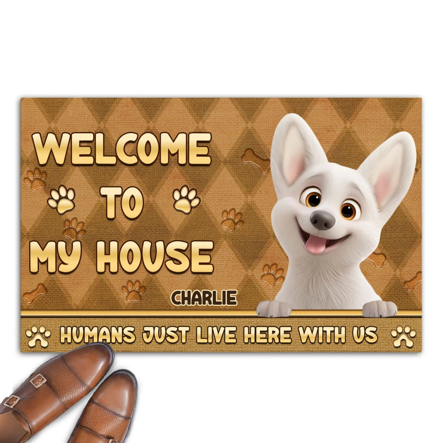 Welcome My Human - Personalized Custom Doormat - Image 7