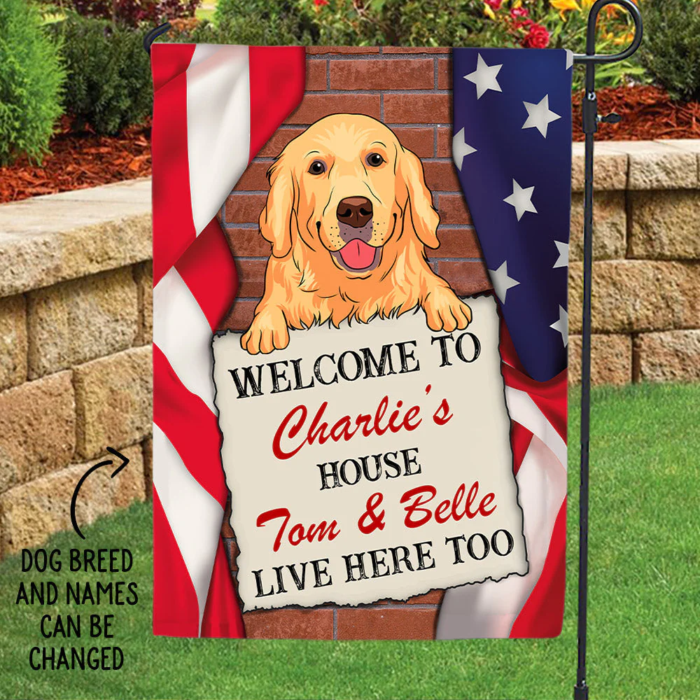 Welcome To Dog House - Personalized Custom Garden Flag - Image 3