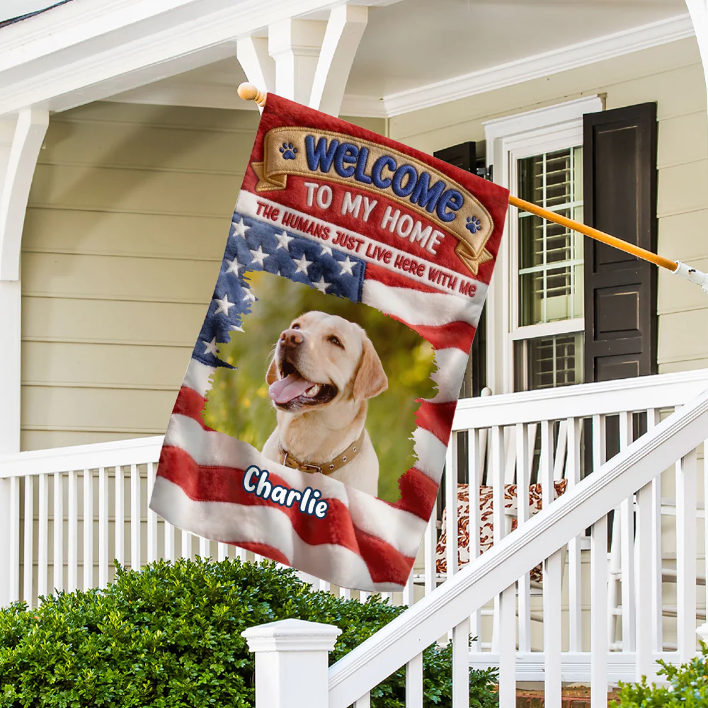 Welcome To My Home Photo - Personalized Custom Flag - Image 2