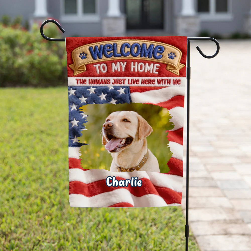 Welcome To My Home Photo - Personalized Custom Flag - Image 3