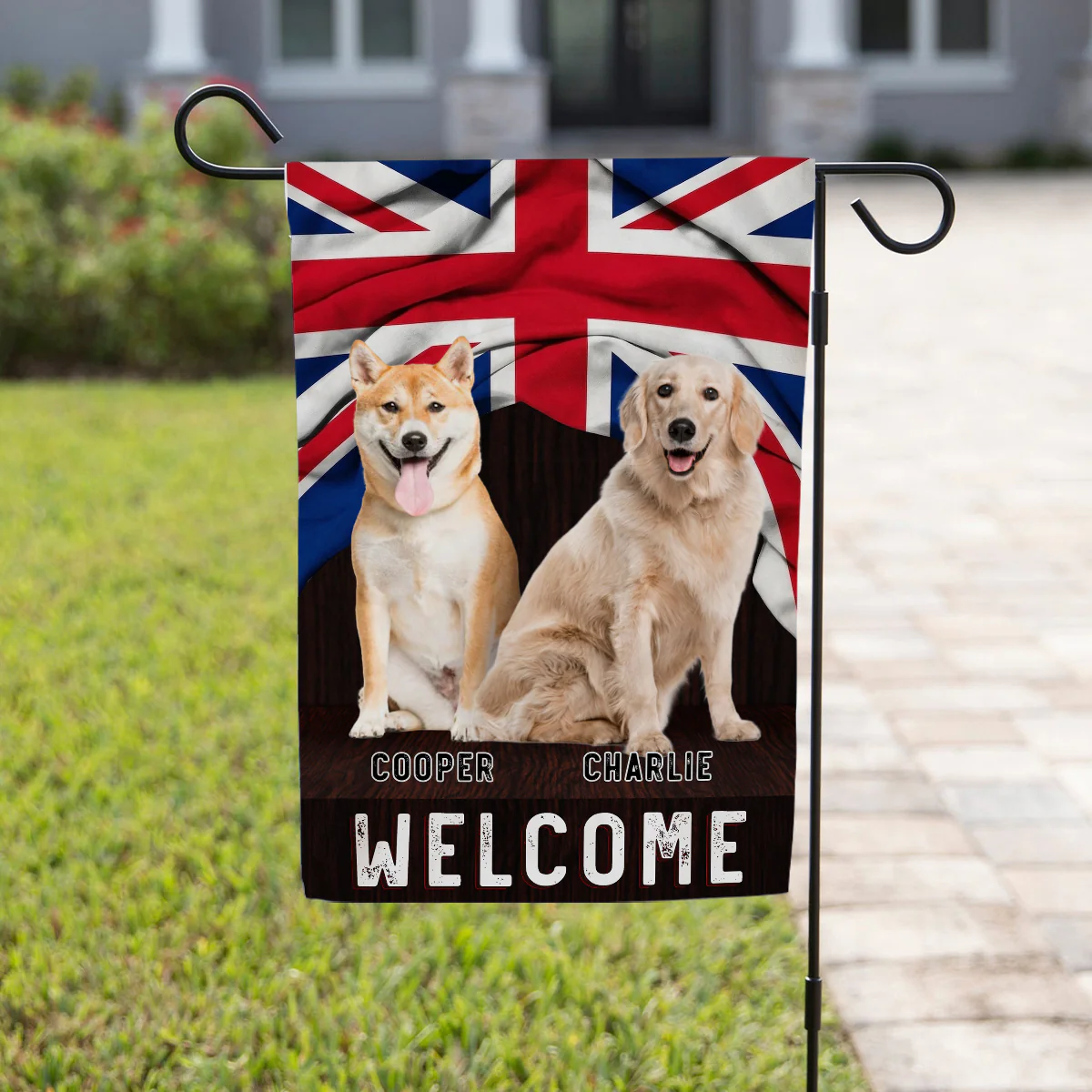 Welcome To My House Photo - Personalized Custom Flag - Image 3