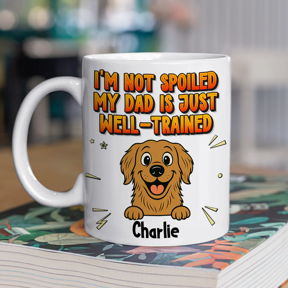 Well Trained Comic Retro Dogs - Personalized Custom Coffee Mug - Image 2