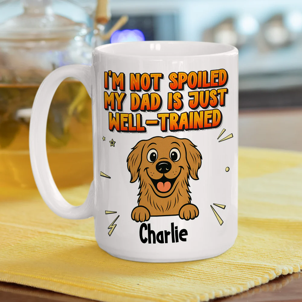 Well Trained Comic Retro Dogs - Personalized Custom Coffee Mug - Image 4