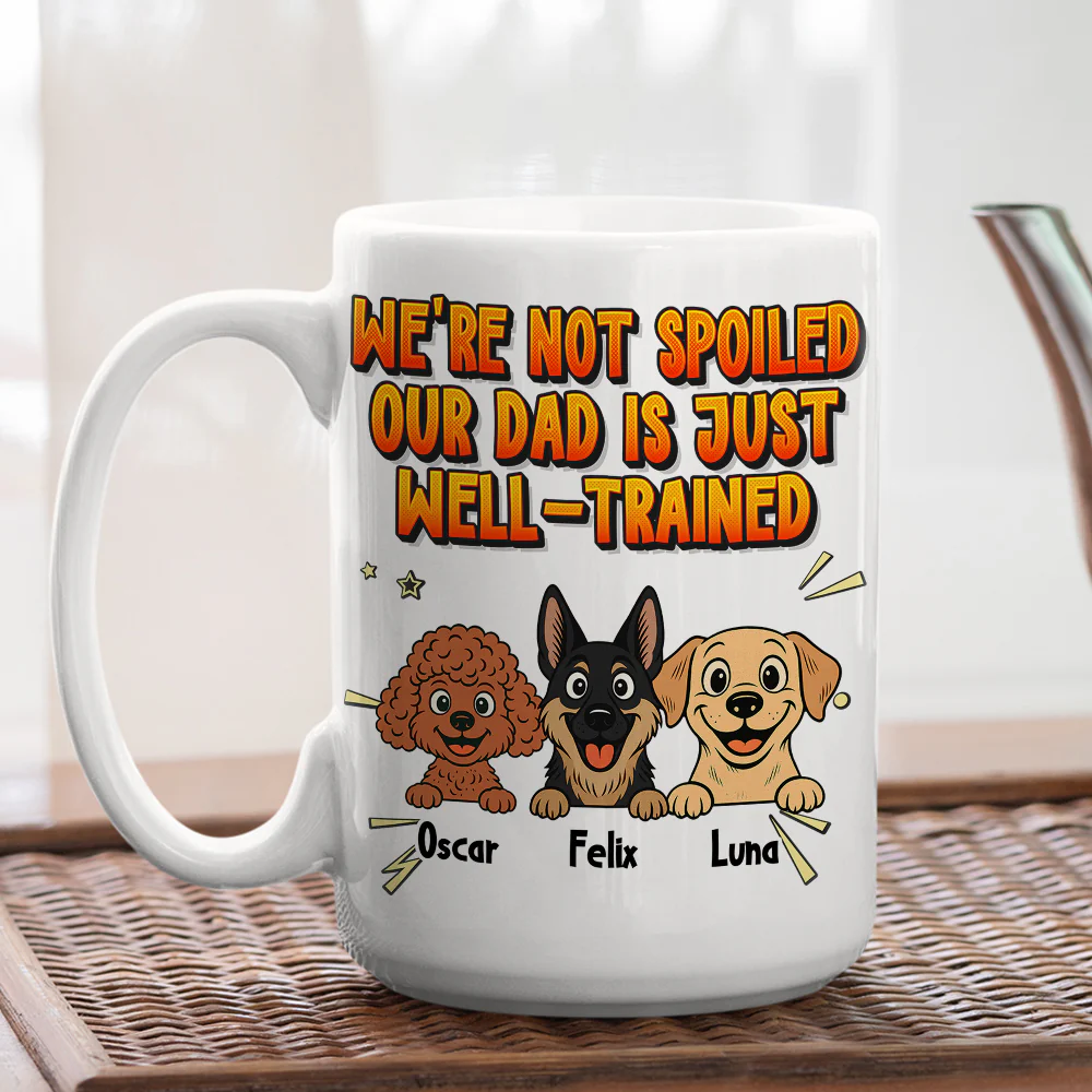Well Trained Comic Retro Dogs - Personalized Custom Coffee Mug - Image 6