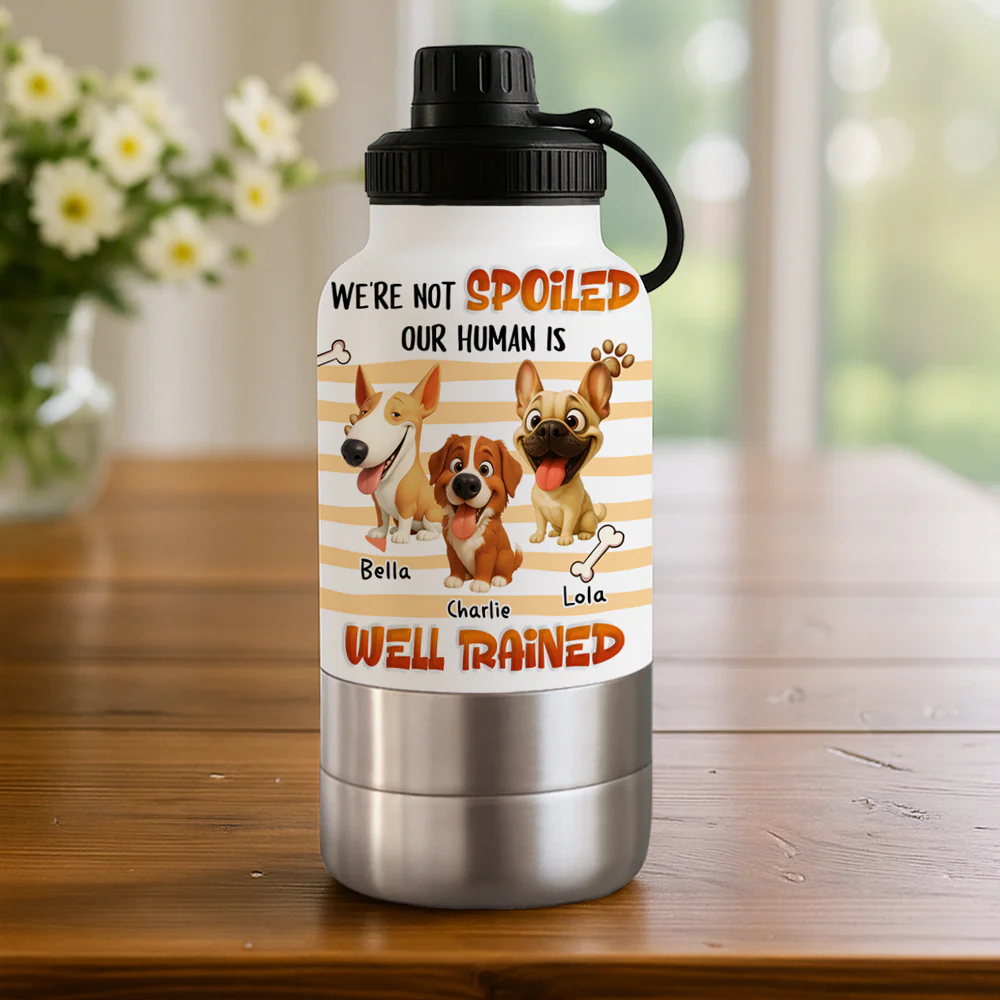 Well Trained - Personalized Custom 30oz Water Bottle With Pet Bowl - Image 2