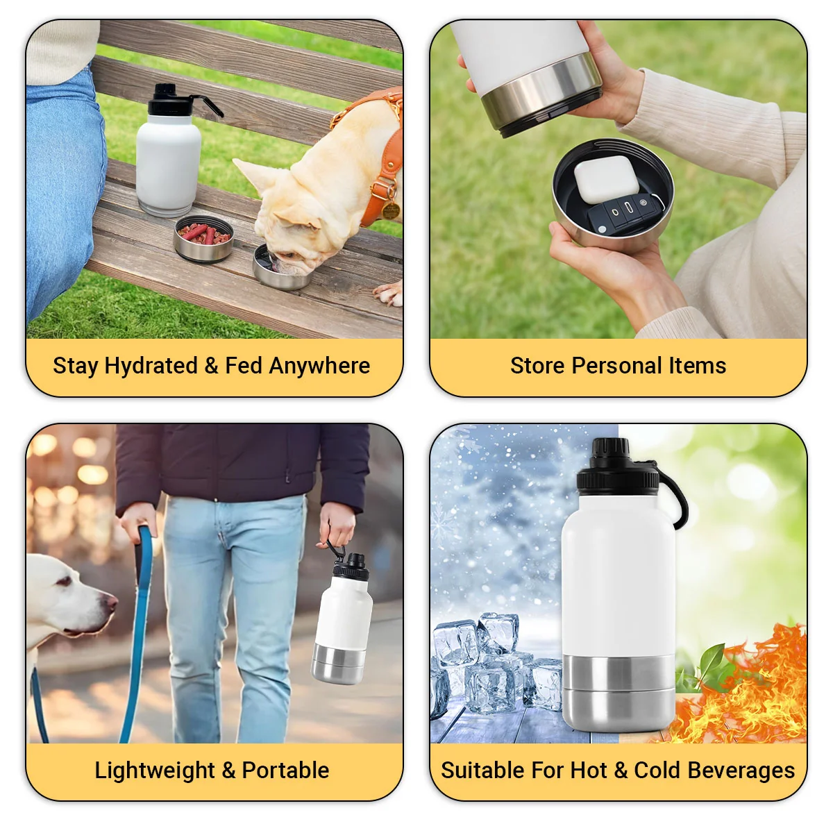 Well Trained Photo - Personalized Custom 30oz Water Bottle With Pet Bowl - Image 6