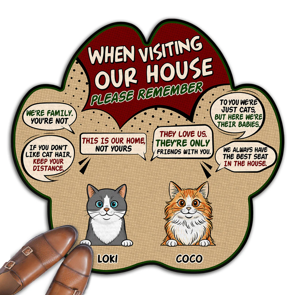 When Visit Cat House Retro - Personalized Custom Doormat