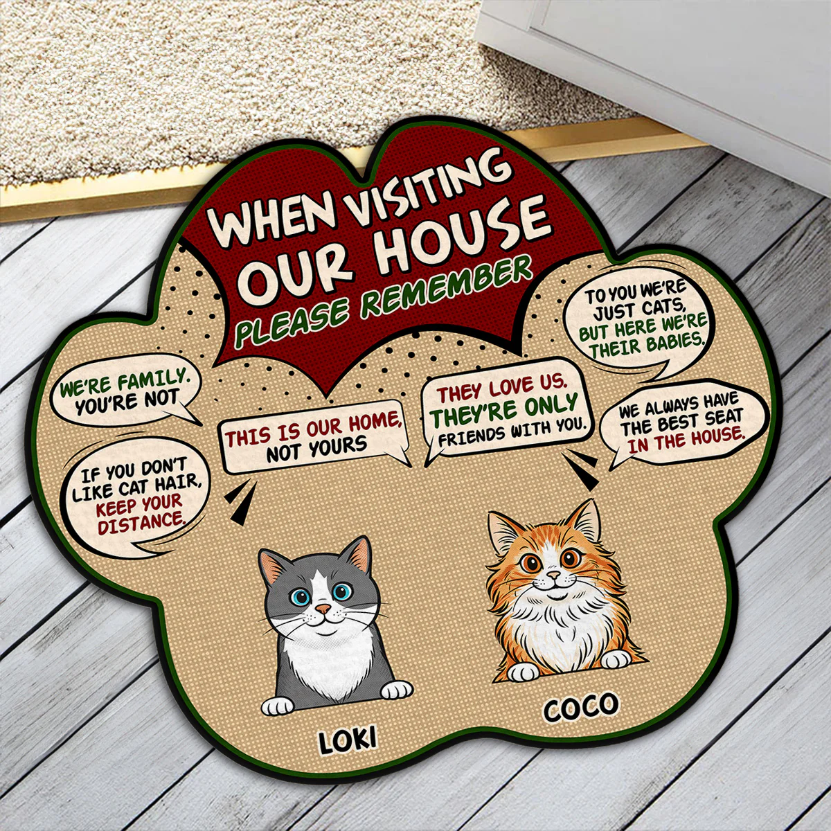 When Visit Cat House Retro - Personalized Custom Doormat - Image 5