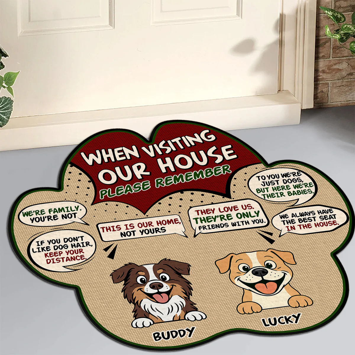 When Visit Dog House Retro - Personalized Custom Doormat - Image 2