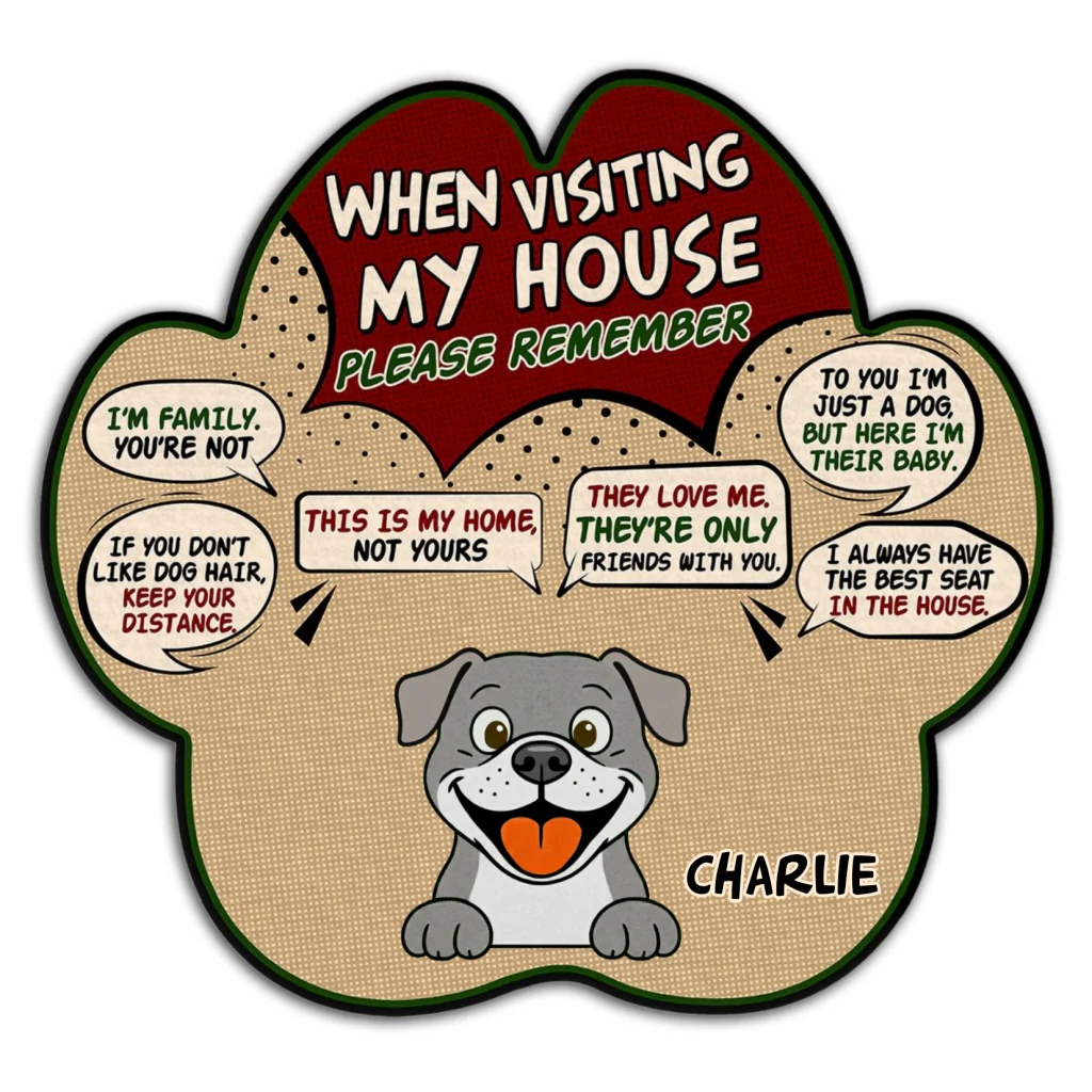 When Visit Dog House Retro - Personalized Custom Doormat - Image 7