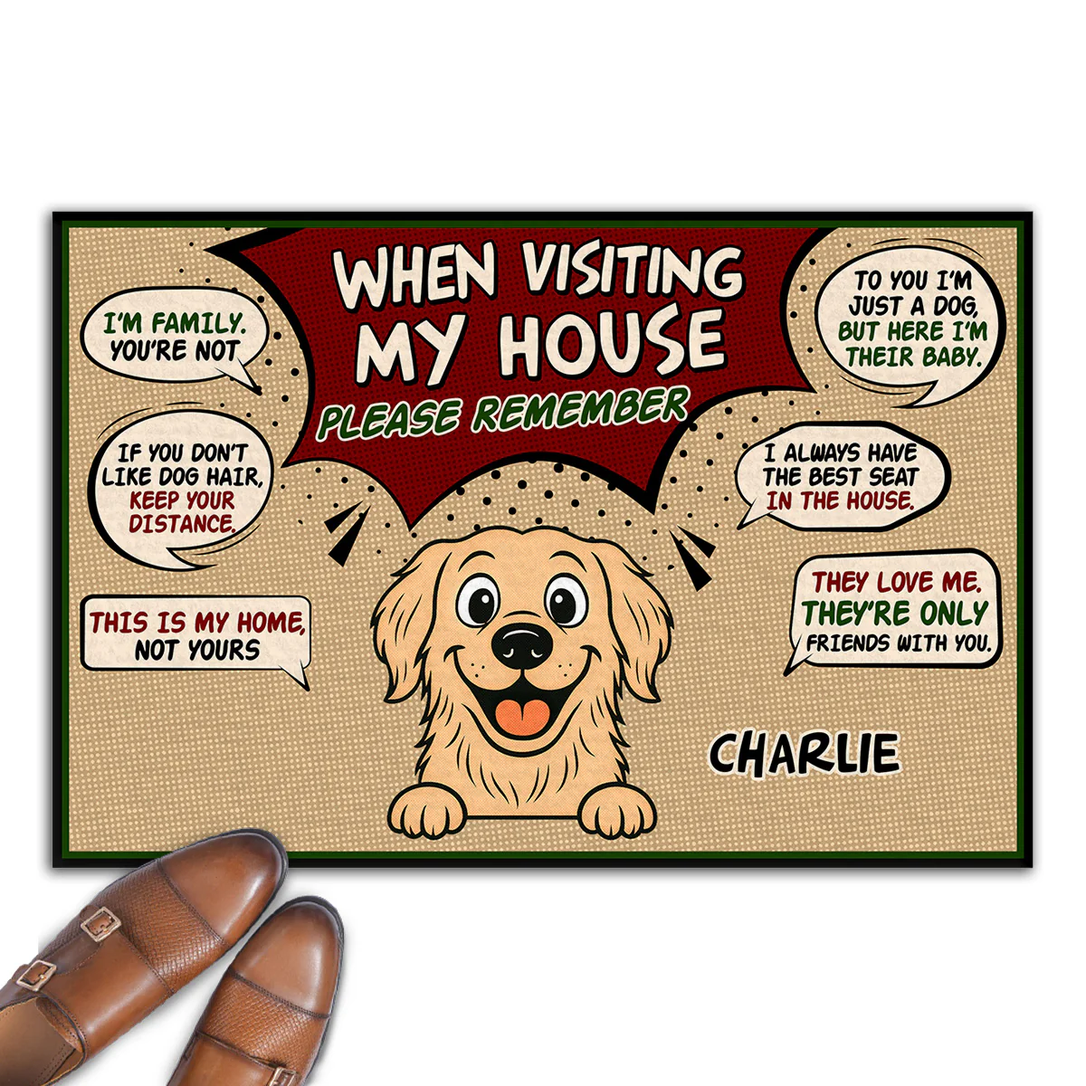 When Visit Dog House Retro Ver 2 - Personalized Custom Doormat