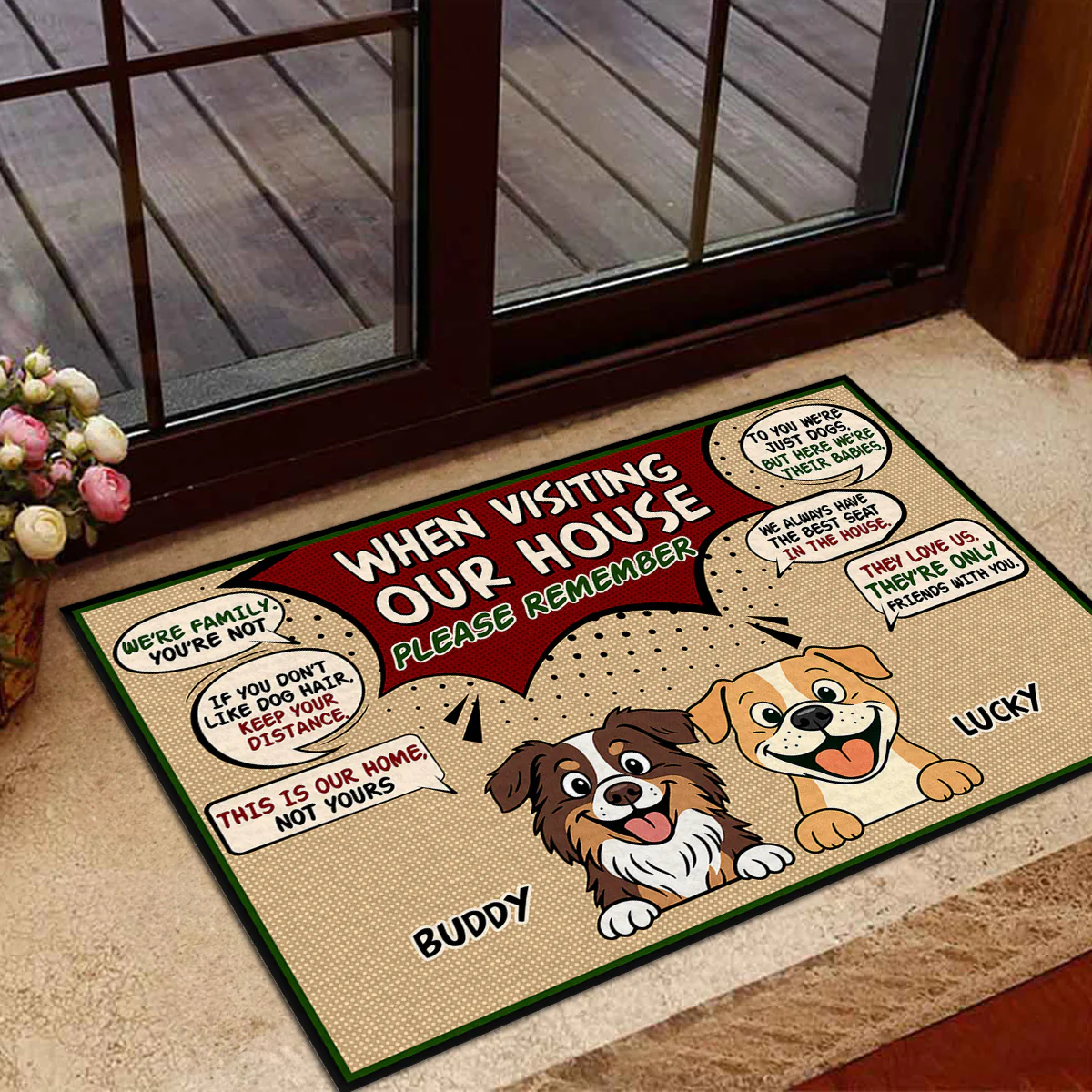 When Visit Dog House Retro Ver 2 - Personalized Custom Doormat - Image 4