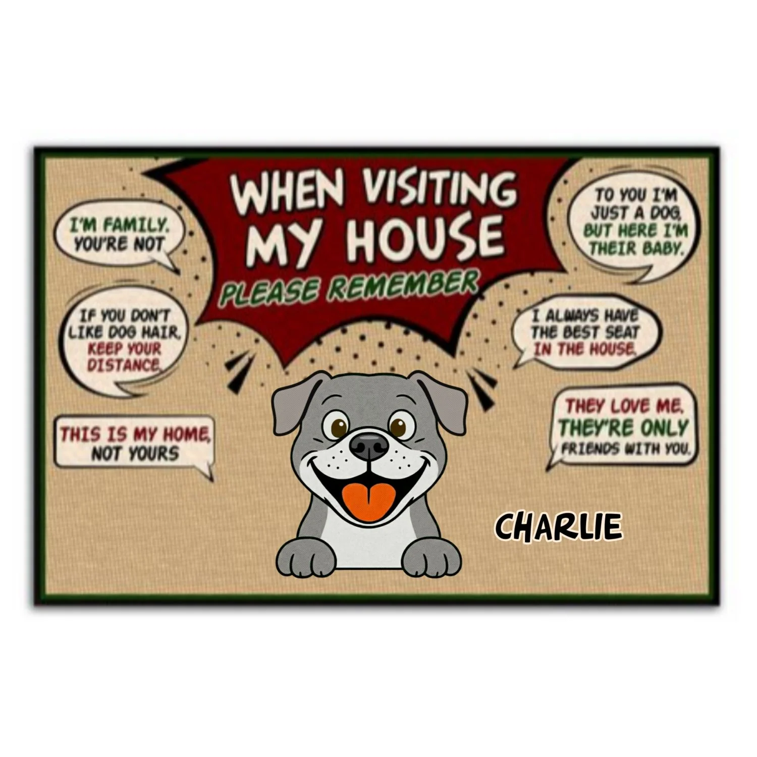When Visit Dog House Retro Ver 2 - Personalized Custom Doormat - Image 8