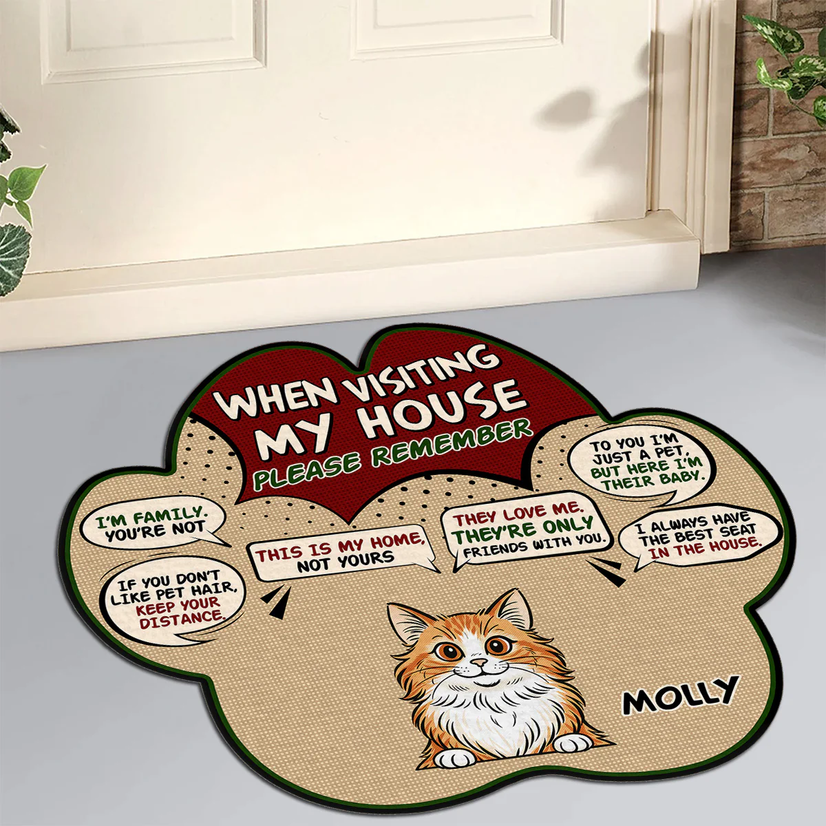 When Visit Pet House Retro - Personalized Custom Doormat - Image 2