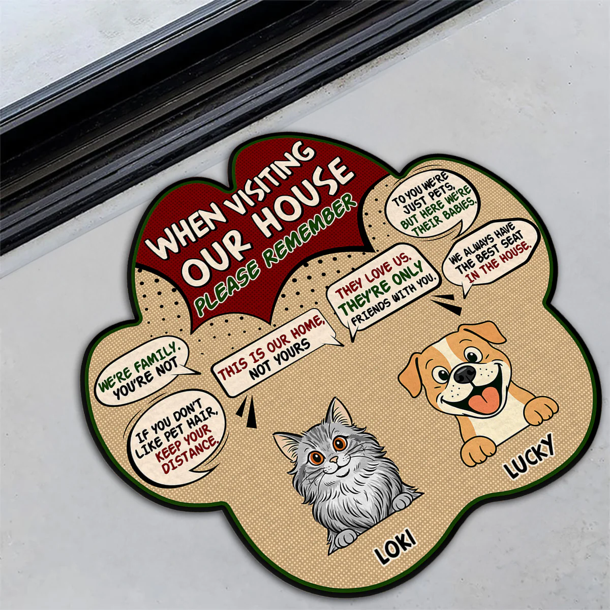 When Visit Pet House Retro - Personalized Custom Doormat - Image 3