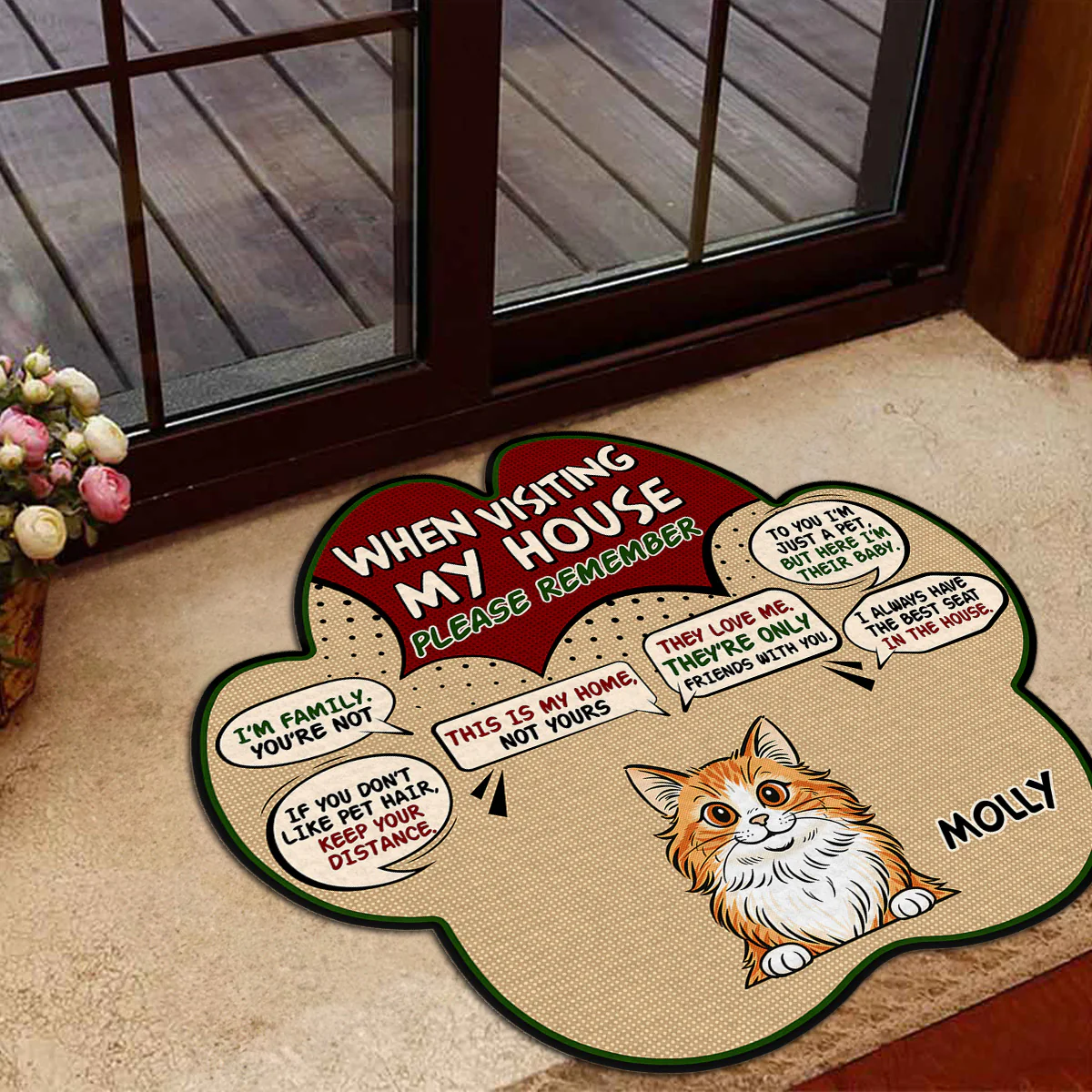 When Visit Pet House Retro - Personalized Custom Doormat - Image 4