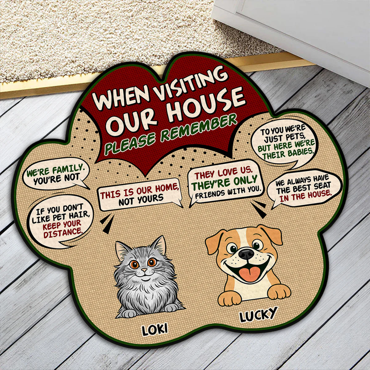 When Visit Pet House Retro - Personalized Custom Doormat - Image 5