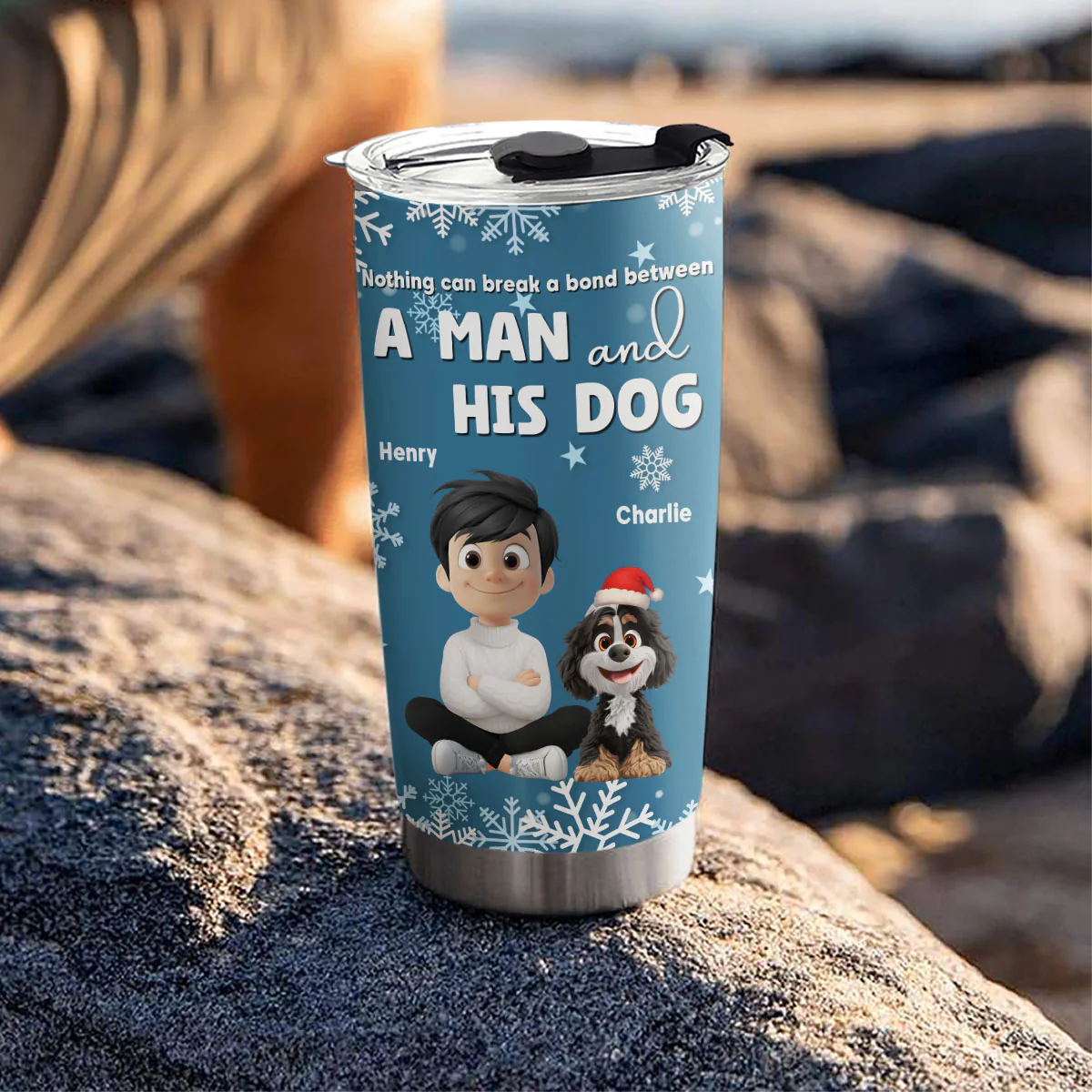 White Christmas Dad Ver - Personalized Custom Tumbler - Image 4