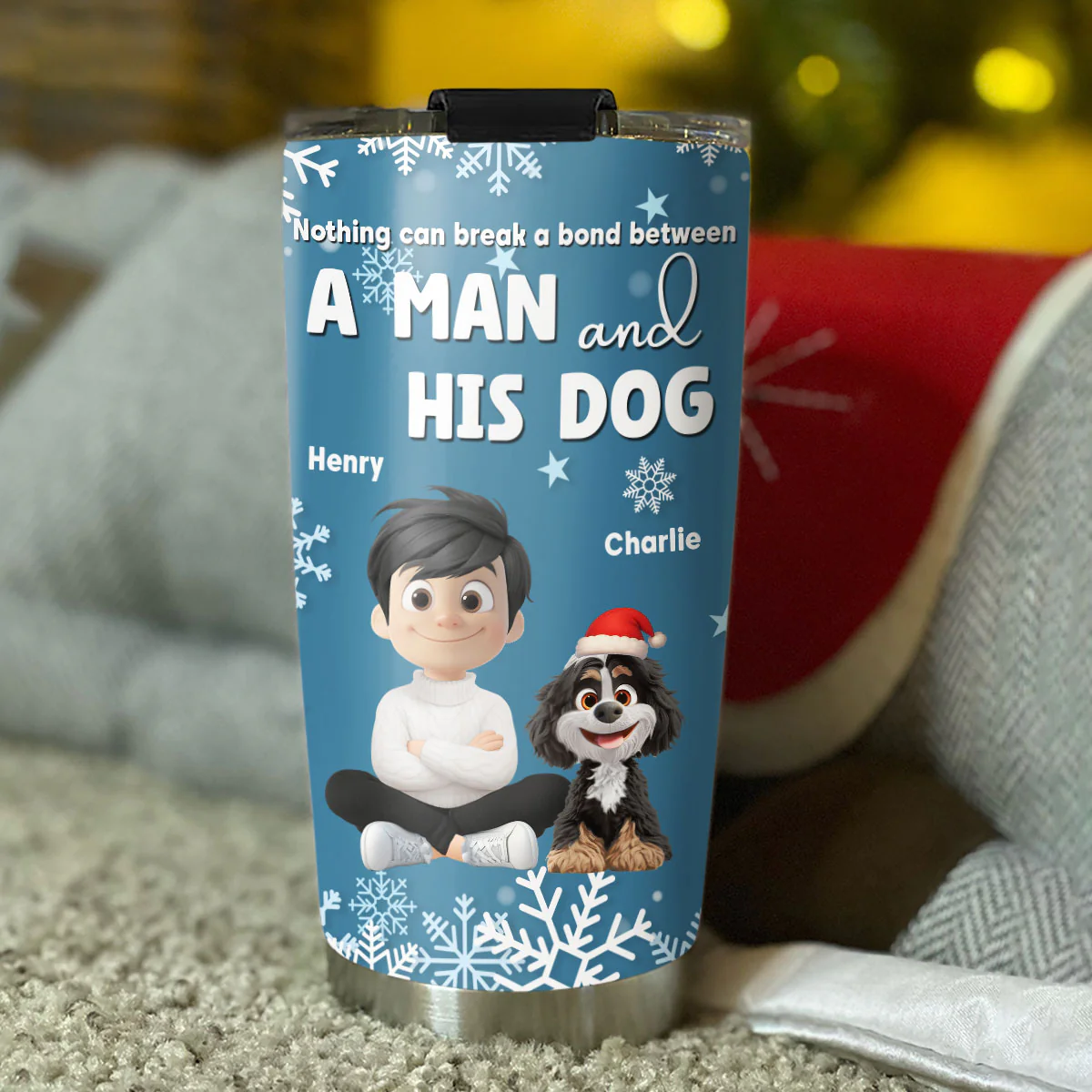 White Christmas Dad Ver - Personalized Custom Tumbler - Image 5