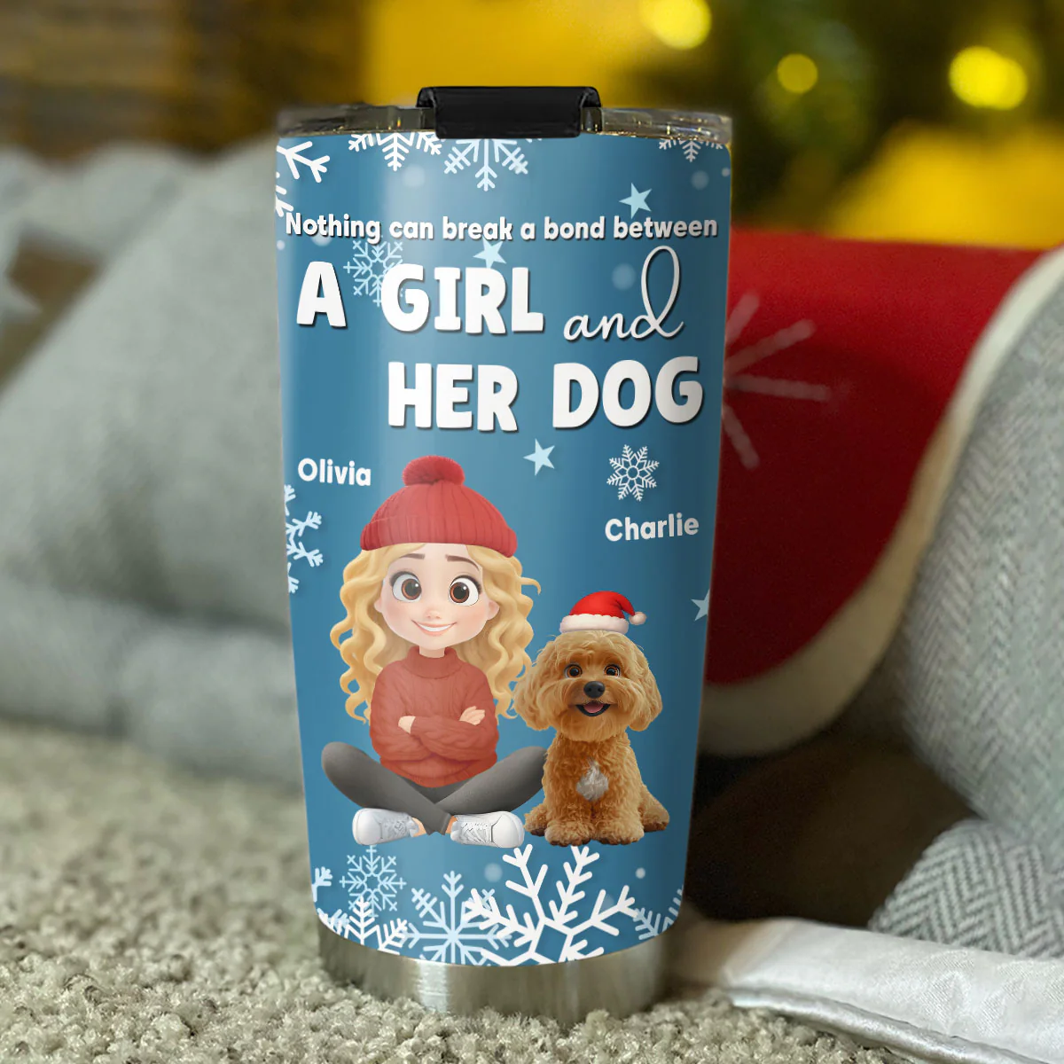 White Christmas - Personalized Custom Tumbler - Image 4