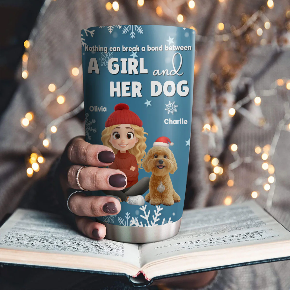 White Christmas - Personalized Custom Tumbler - Image 5