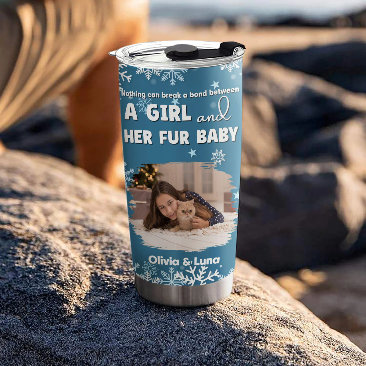 White Christmas With Them Photo - Personalized Custom Tumbler - Image 2