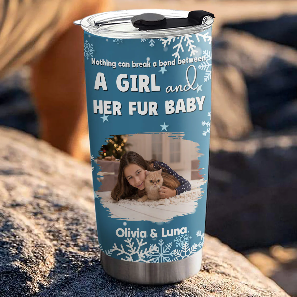 White Christmas With Them Photo - Personalized Custom Tumbler - Image 3