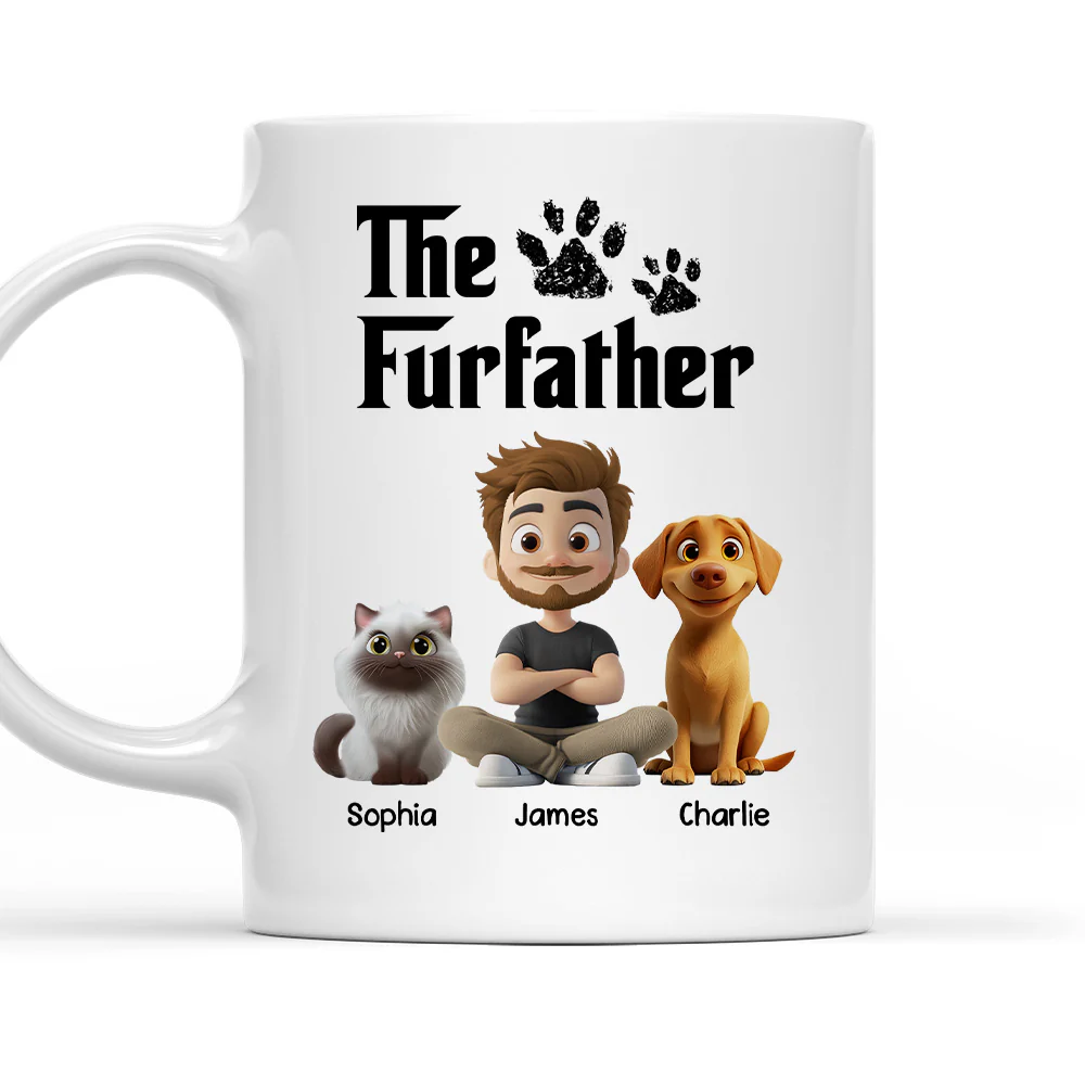 White Cool Pet Father - Personalized Custom Coffee Mug