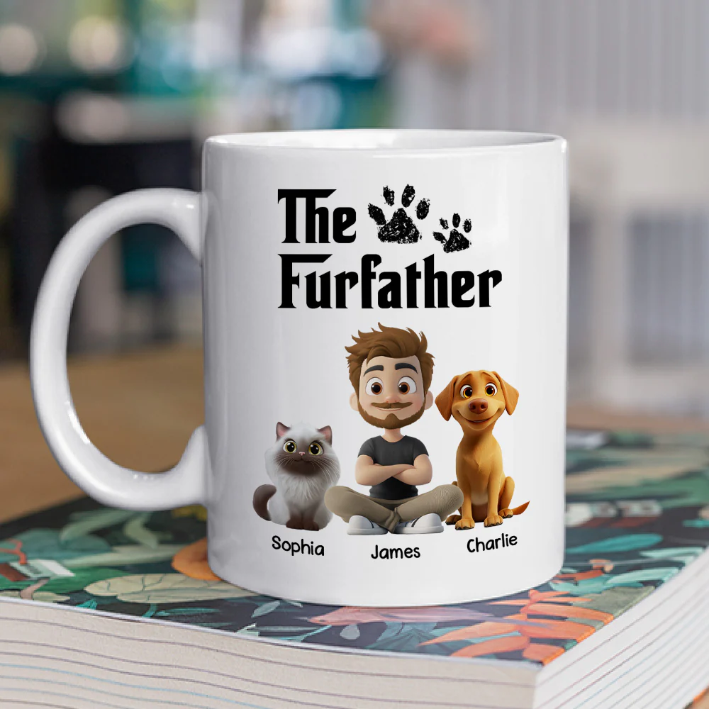 White Cool Pet Father - Personalized Custom Coffee Mug - Image 2