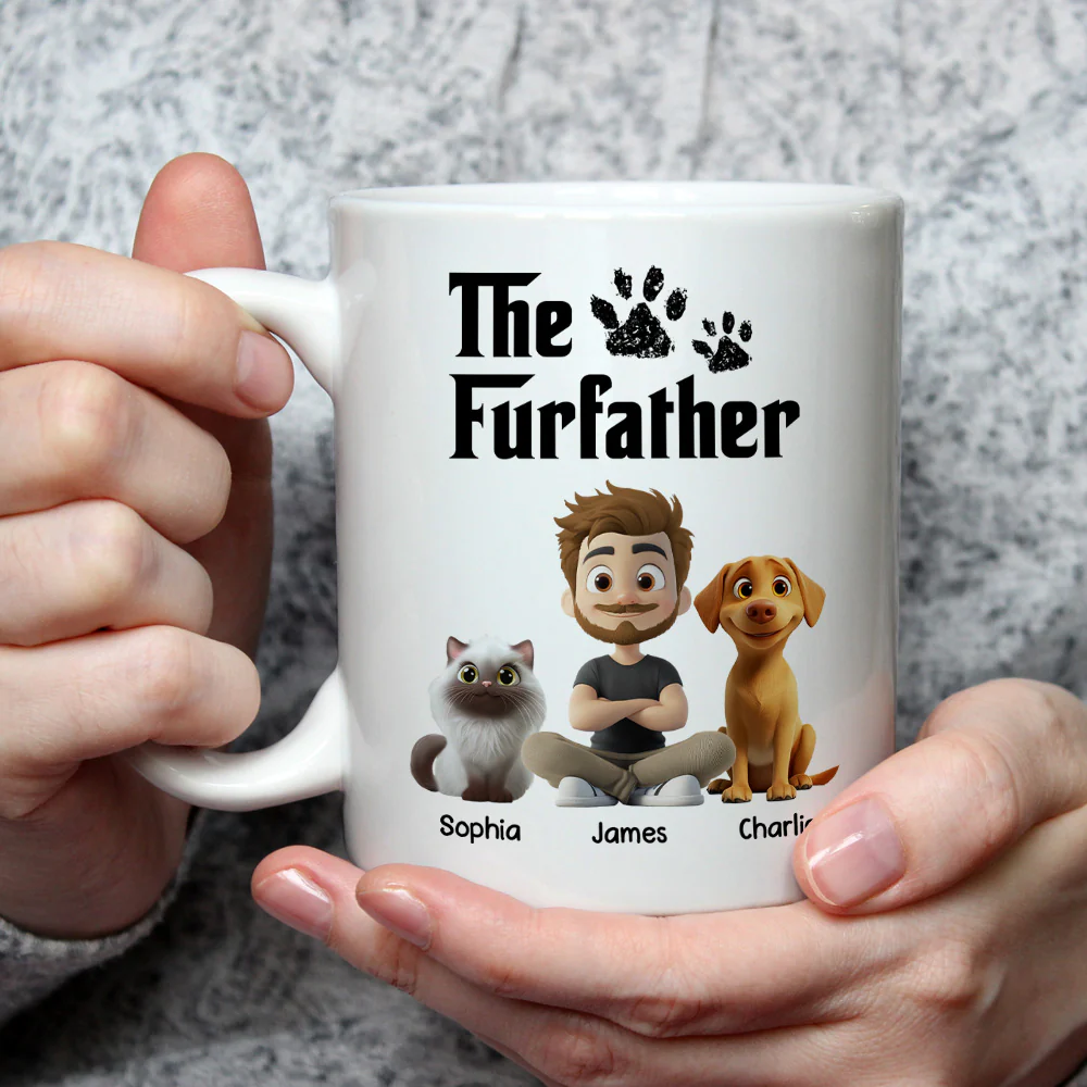 White Cool Pet Father - Personalized Custom Coffee Mug - Image 3