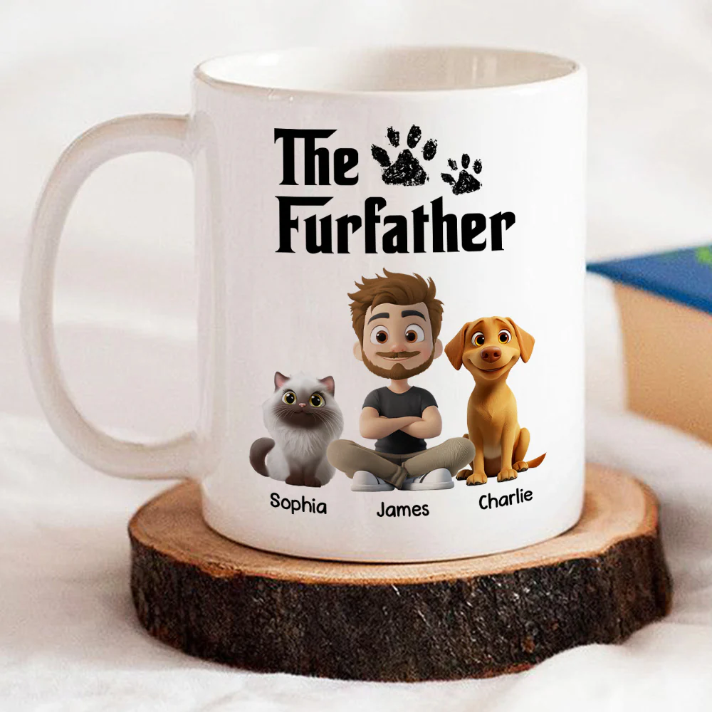 White Cool Pet Father - Personalized Custom Coffee Mug - Image 6