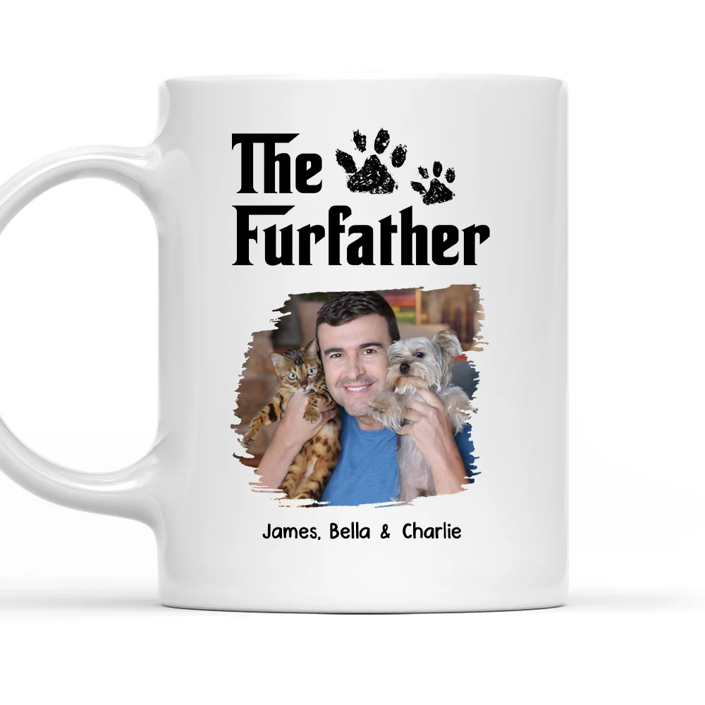 White Cool Pet Father Photo - Personalized Custom Coffee Mug