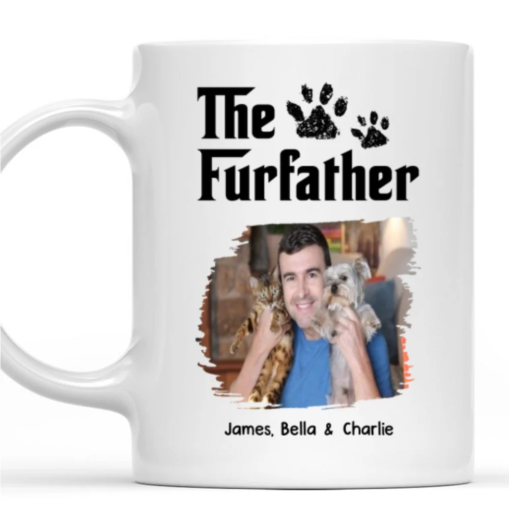 White Cool Pet Father Photo - Personalized Custom Coffee Mug - Image 6