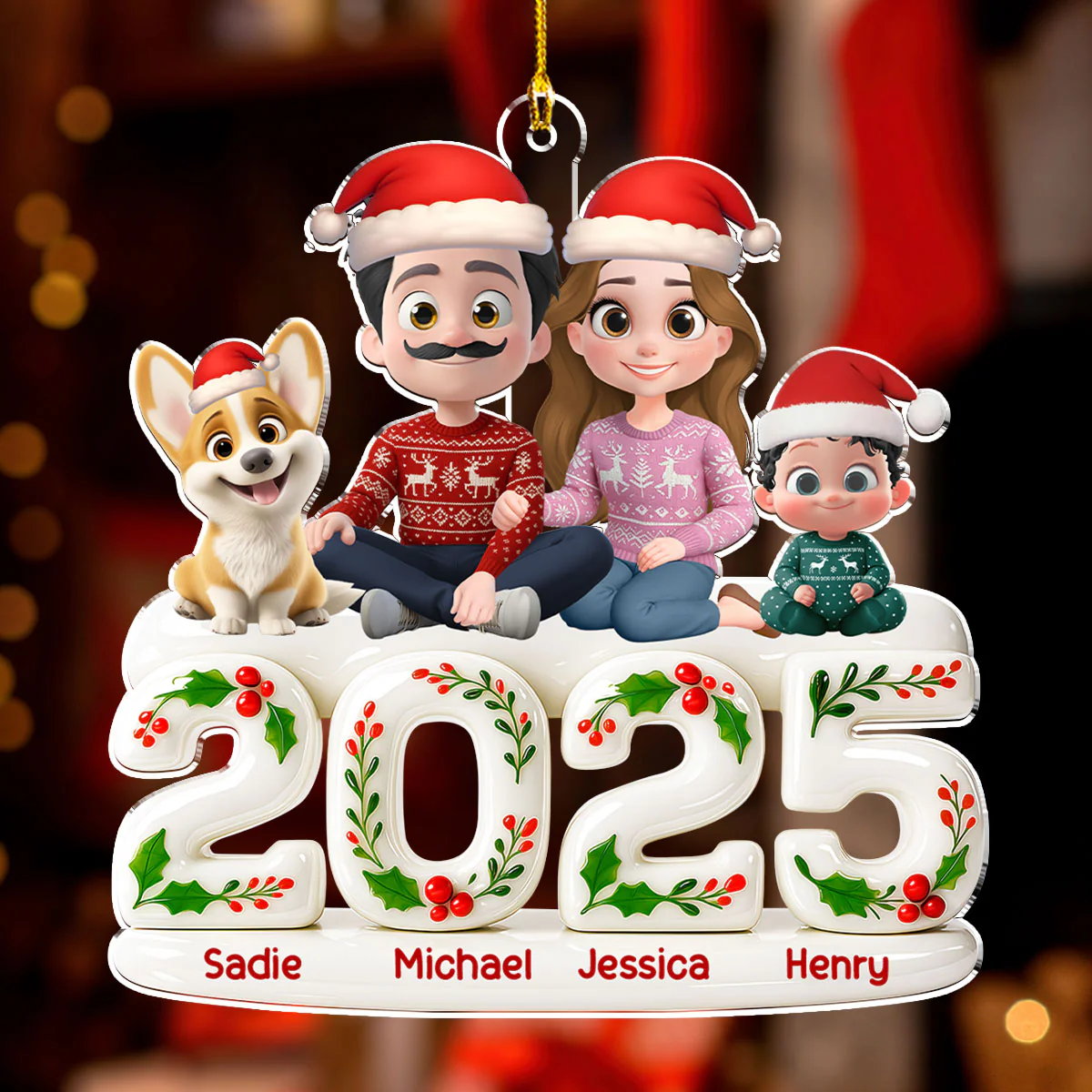 Whole Family Hunt Rewards - Personalized Custom 3D Effect Acrylic Ornament - Image 2